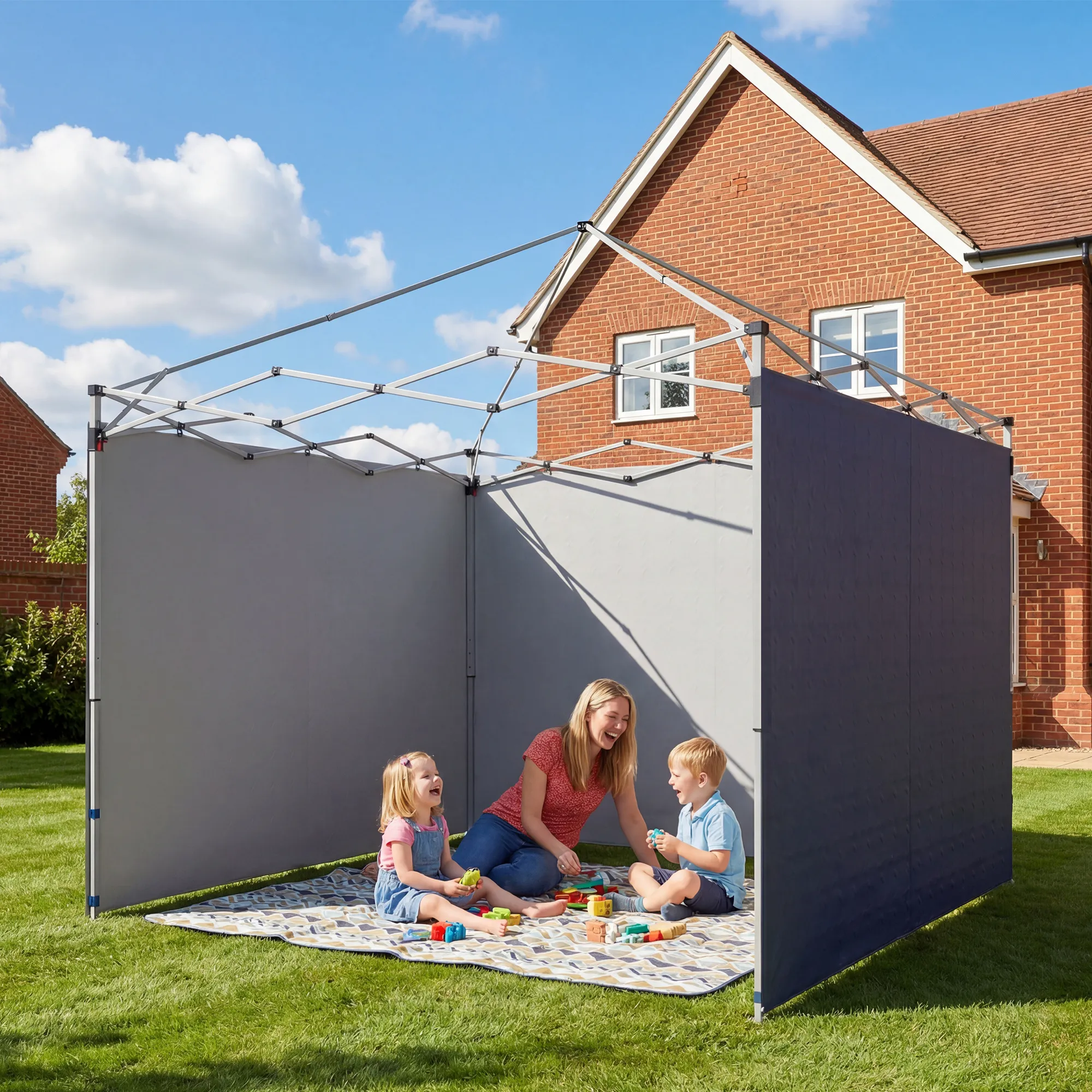 Seitenwände für 3x3m Gazebo Dunkelblau 3-teilig