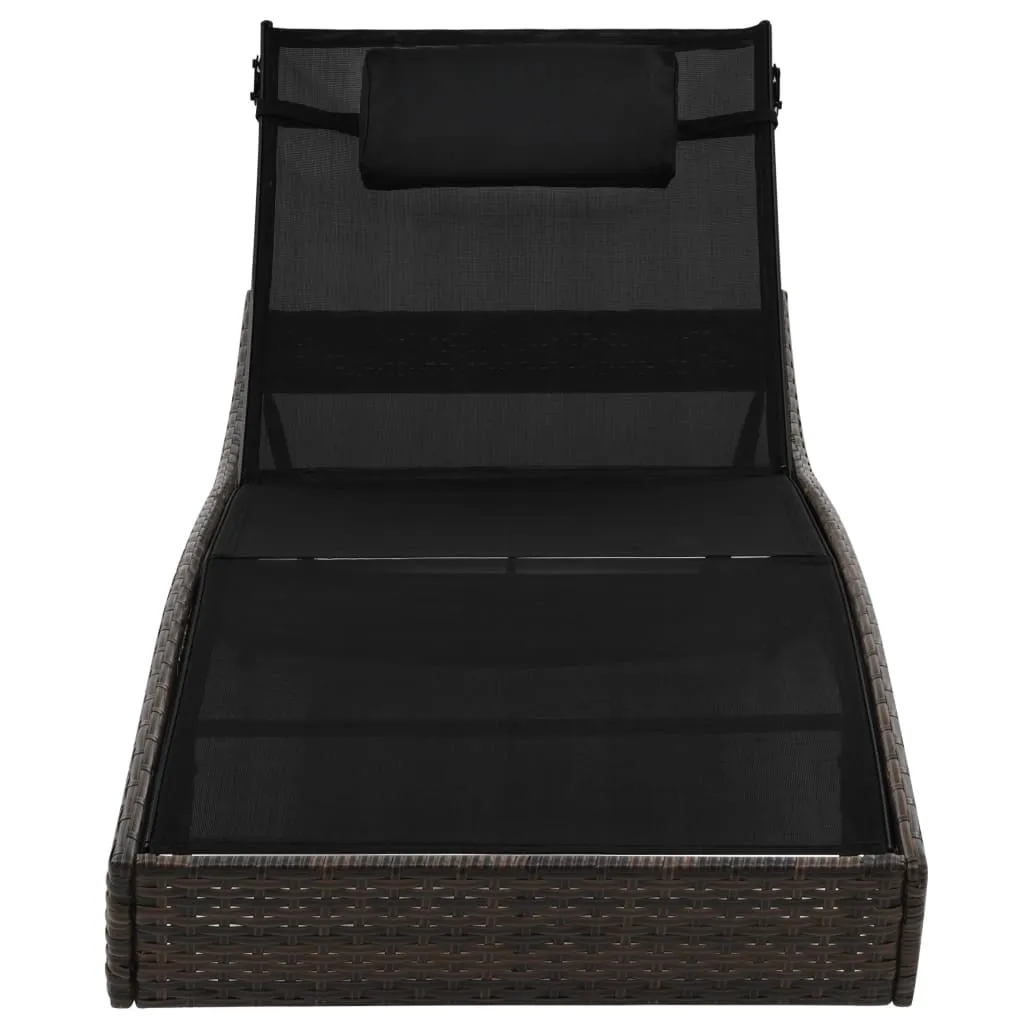 Poly Rattan Sonnenliege 213x70x(40-91,5) cm Braun und Schwarz