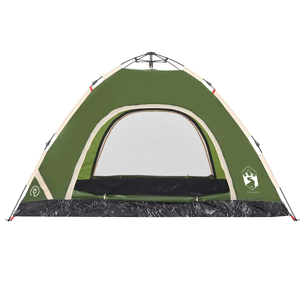 Campingzelt Grün 260 x 200 x 160 cm wasserdicht mit E-Anschluss