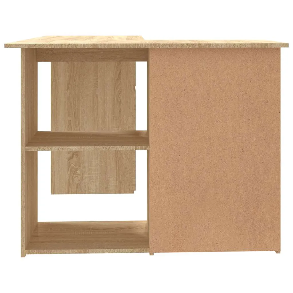 Eckschreibtisch 145x100x76 cm Sonoma-Eiche Massivholz