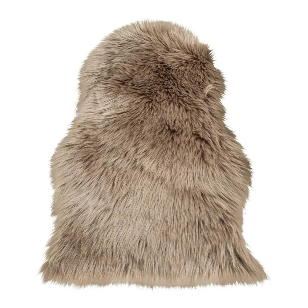 tinkaro Lammfell Künstlich Polyester Hellbraun