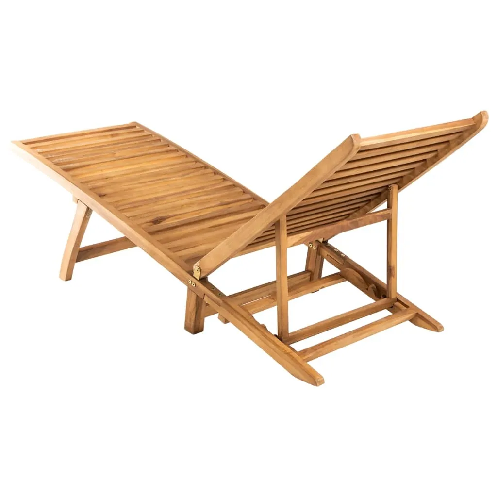 Komfortable Sonnenliege aus Naturholz 55x161x69 cm in Naturfarbe