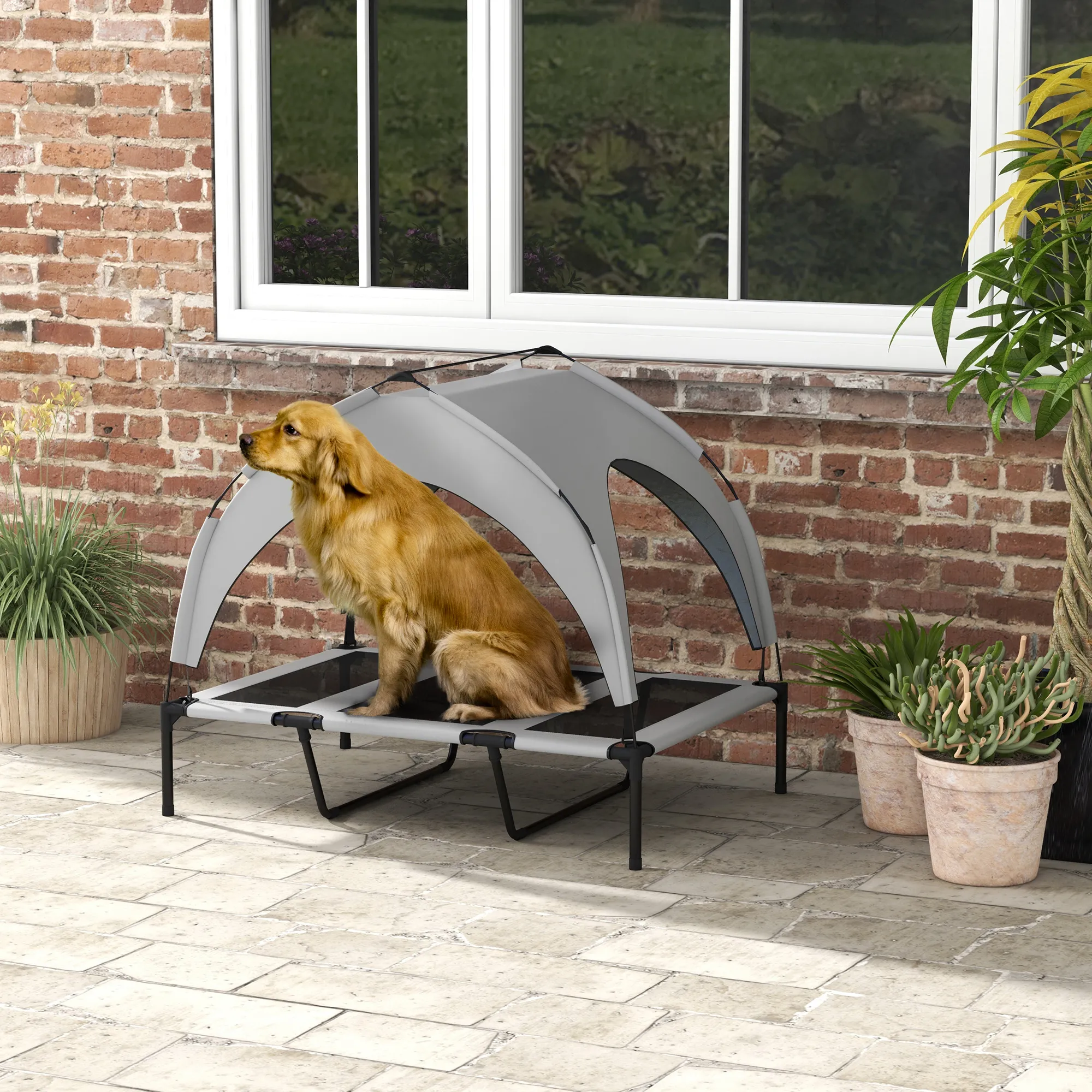 Hundebett Outdoor wetterbeständig Oxford-Polyester Hellgrau