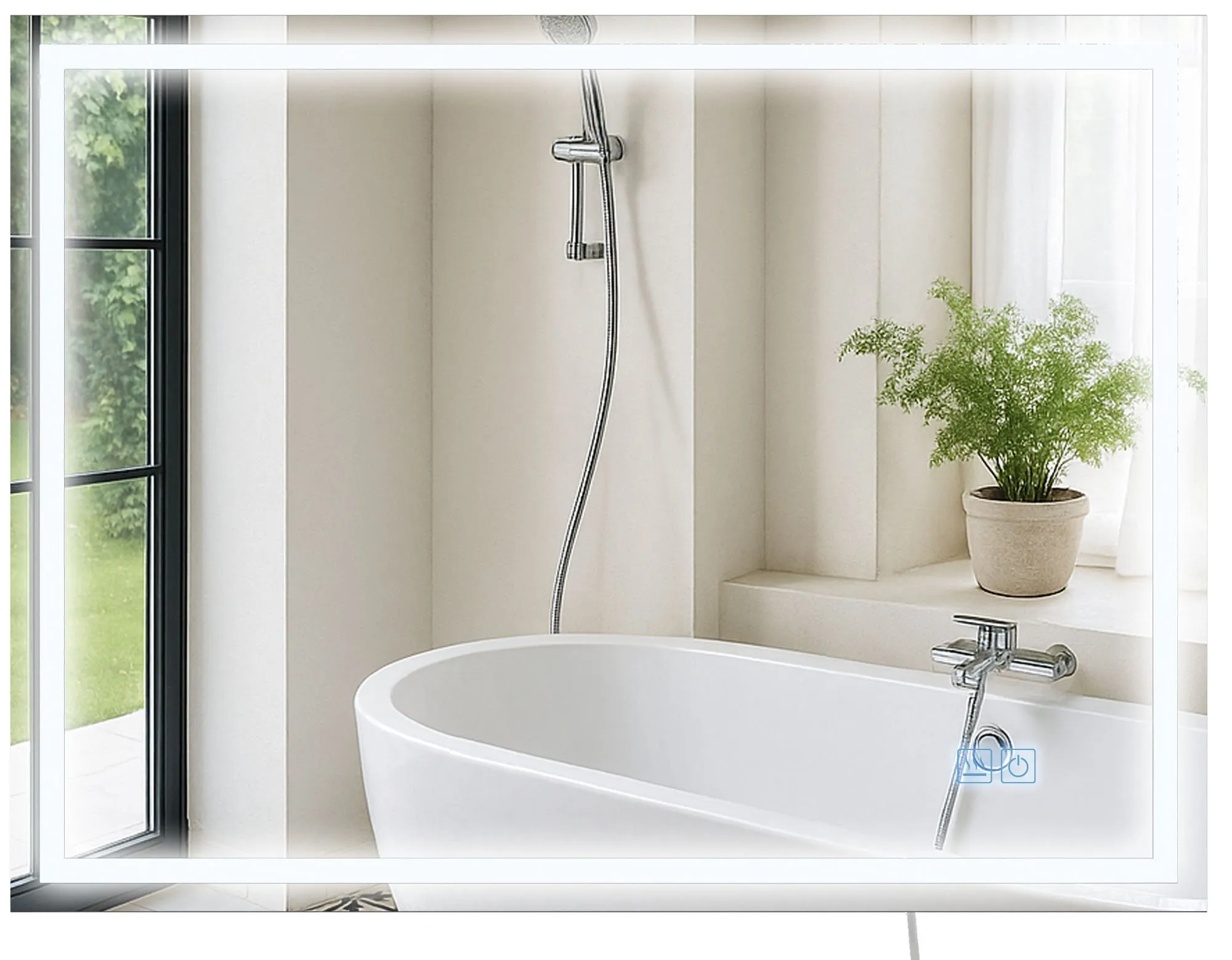 Badspiegel Jaffrey LED 80x60 cm Klarglas
