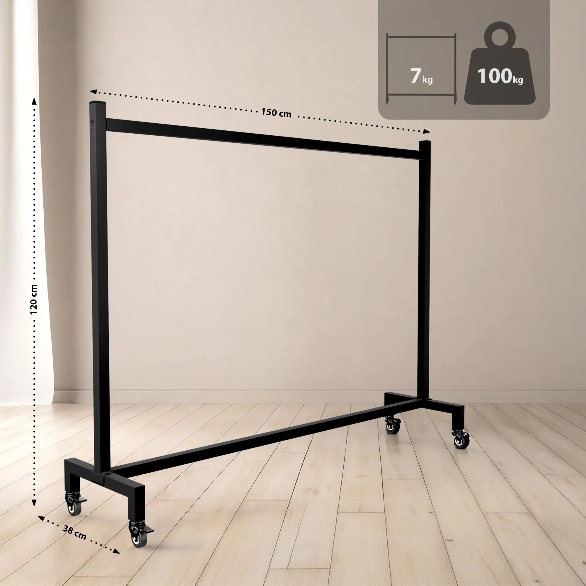 Kleiderständer Gisborne 150x120x38 cm schwarz