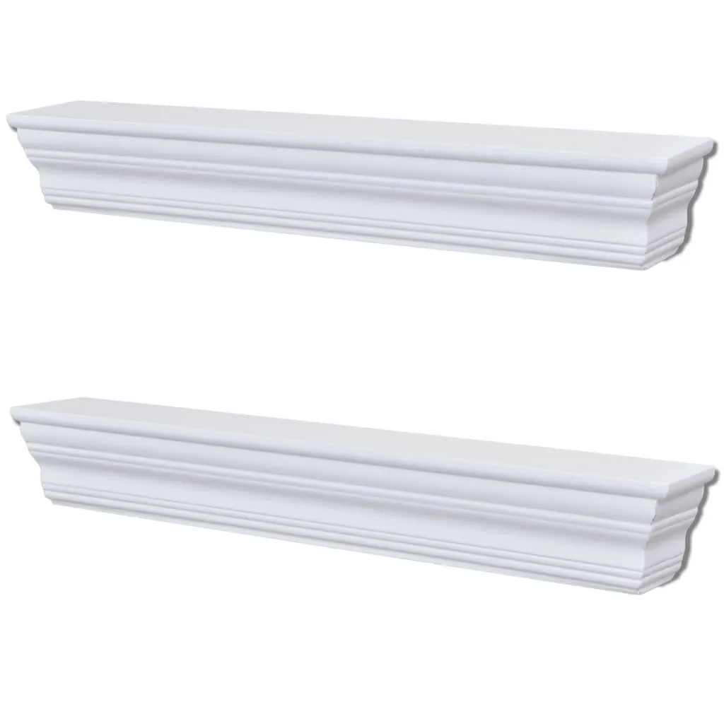 Wandregale Barockstil 61x9,5x9 cm Weiß MDF 2er-Set