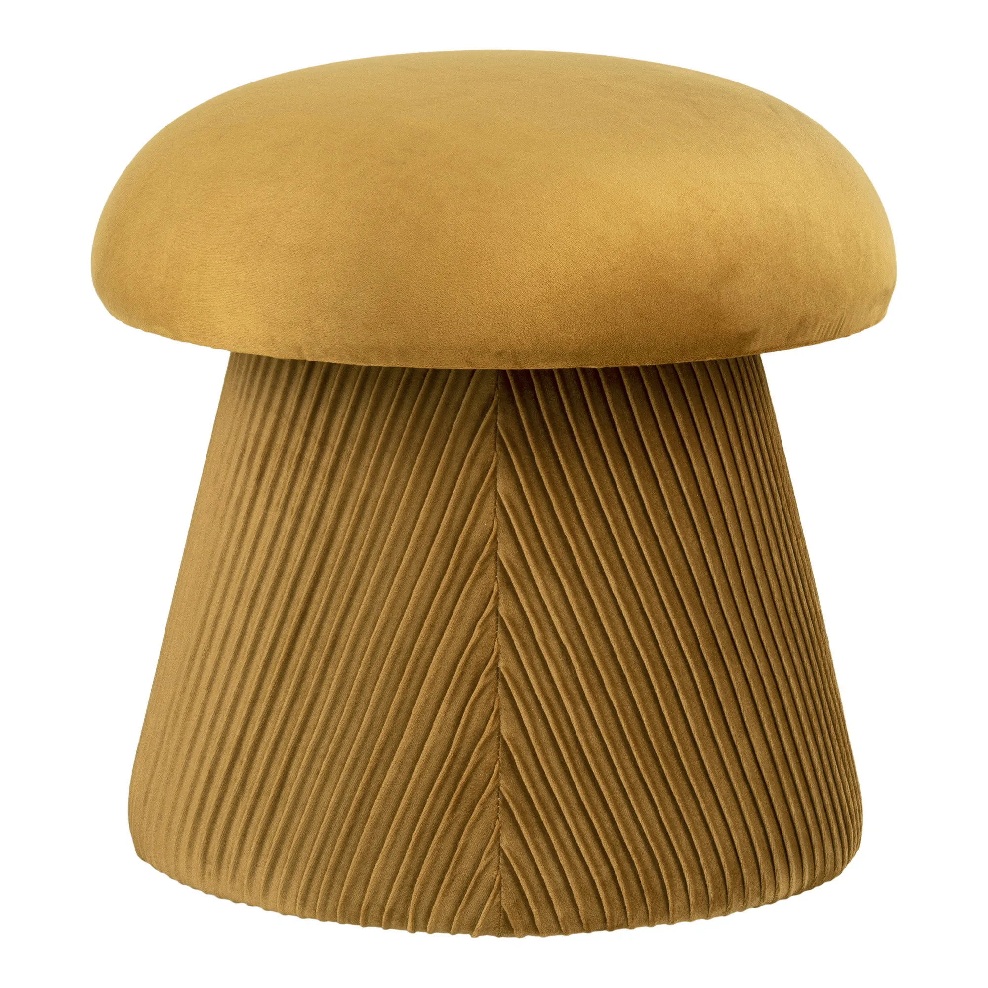 tinkaro Hampton Pouf Samt-Puffer ø41x39 cm Ocker