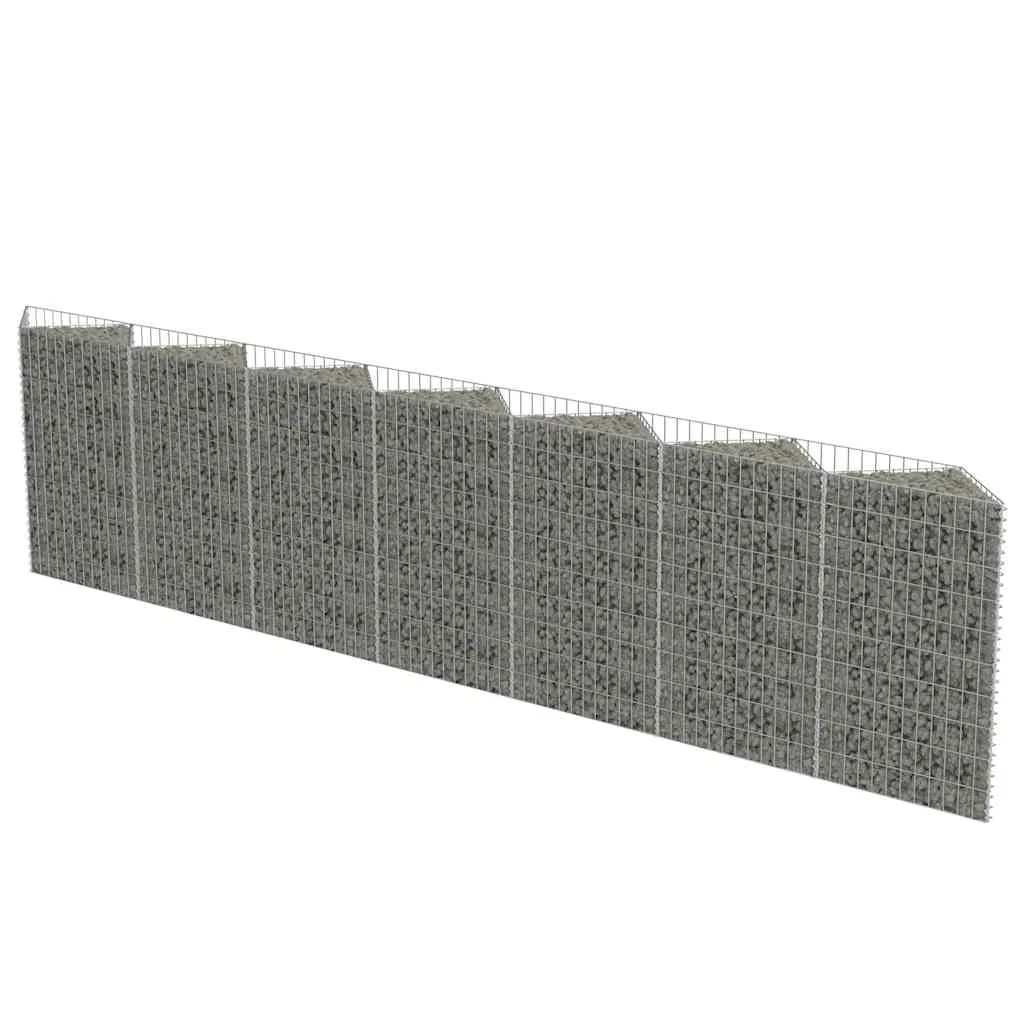 Gabionenwand 450 x 30 x 100 cm in Silber