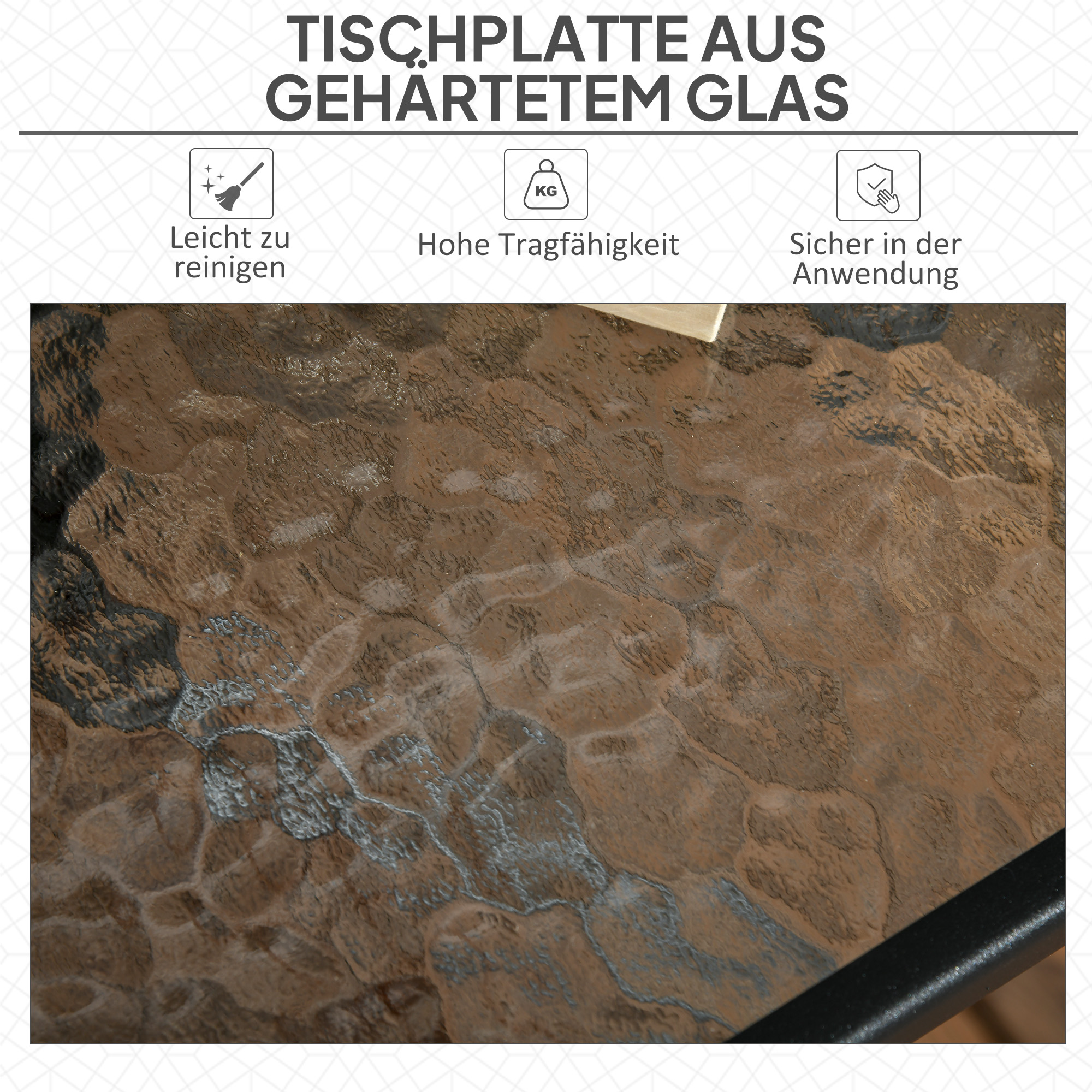 Wetterfester Gartentisch 76x76x72 cm in Schwarz