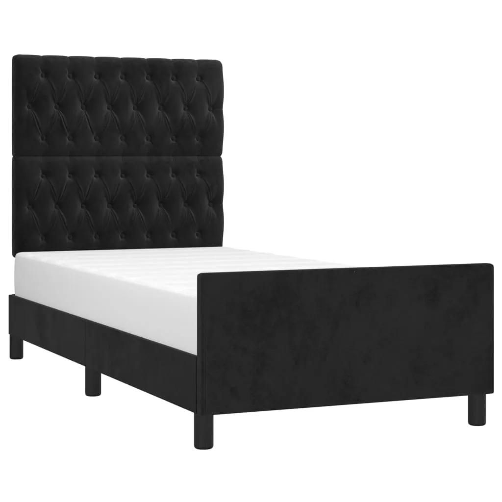 Bettgestell ohne Matratze Schwarz 100x200 cm Samt