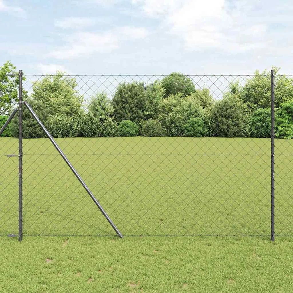 Zaunpfosten-Set Stahl Grau 2500 x 3,2 x 150 cm