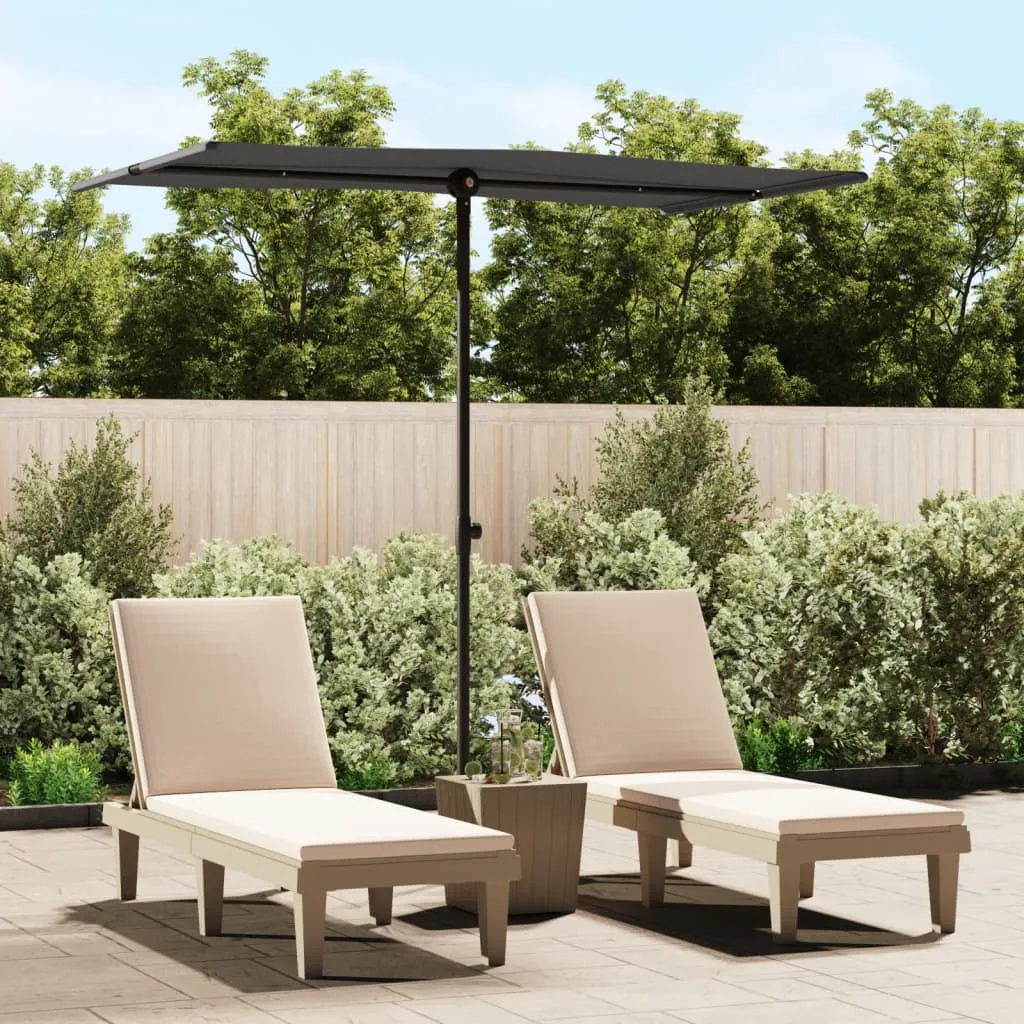 Sonnenschirm Anthrazit 180x110x208 cm mit UV-beständigem Polyester