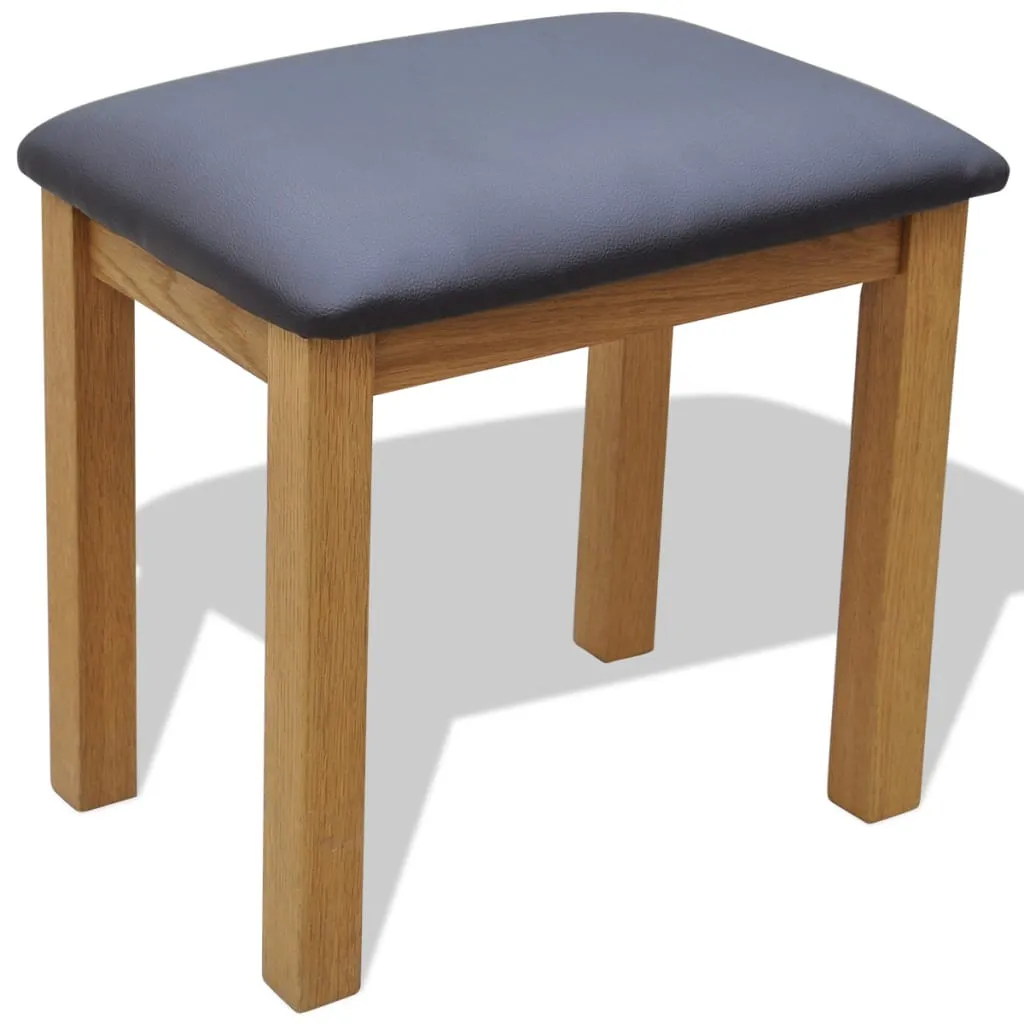Frisiertisch Set aus Echtholz in natürlicher Eiche 86x40x80 cm