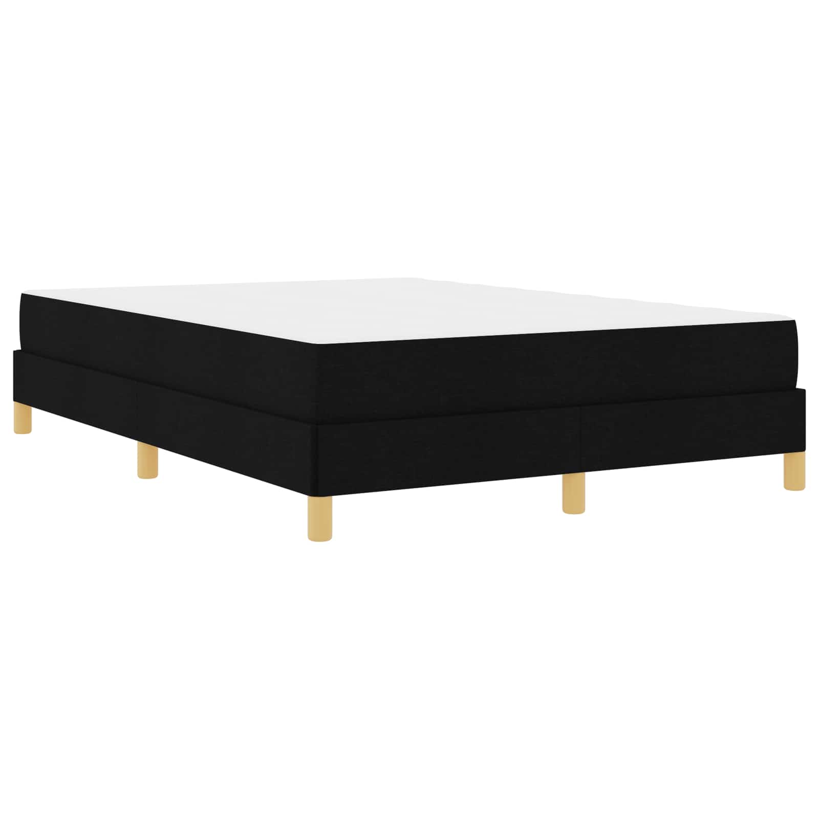 Boxspringbett mit Matratze, Stoff, 140 x 190 cm, Schwarz