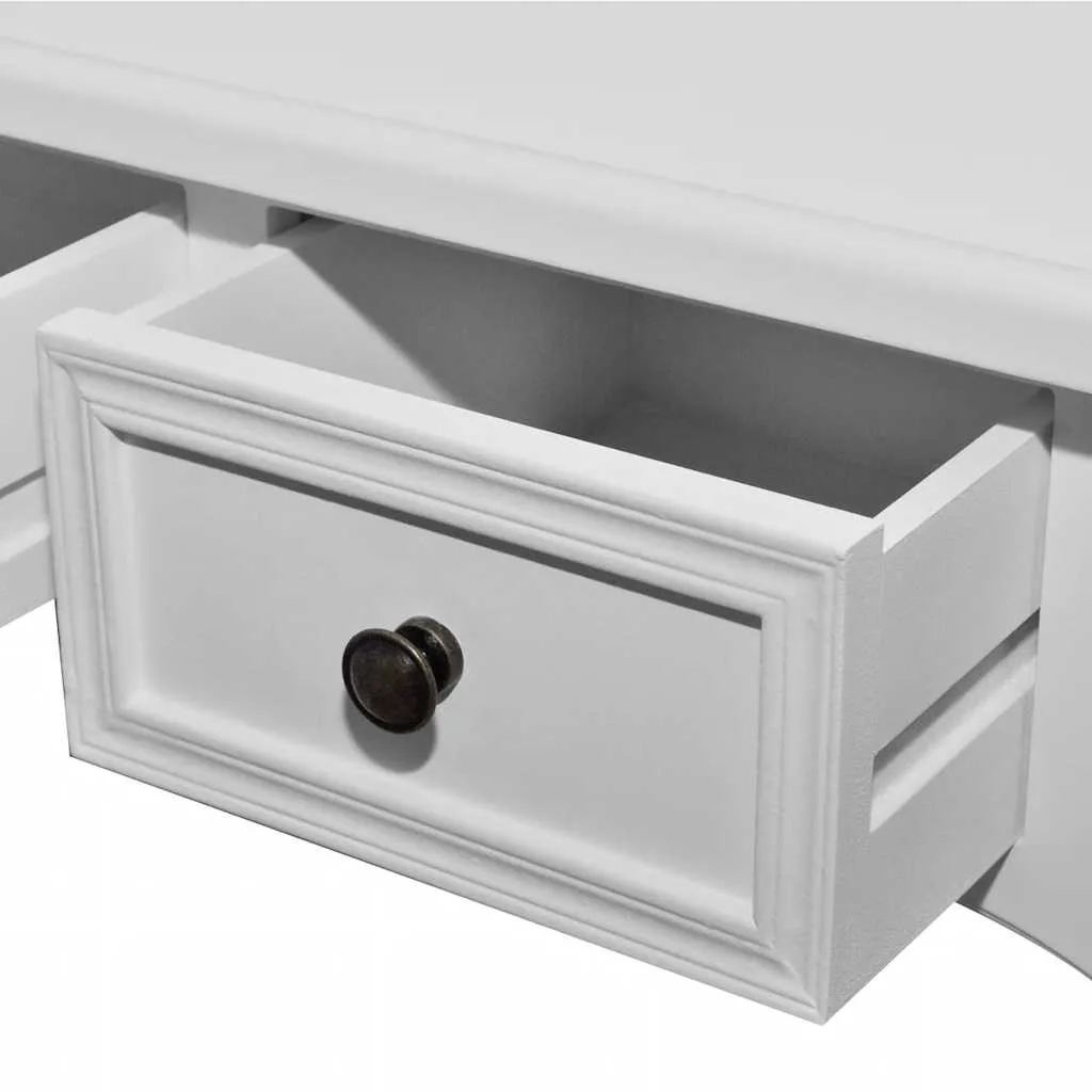 Konsolentisch Weiß 100 x 35 x 78 cm mit 3 Schubfächern