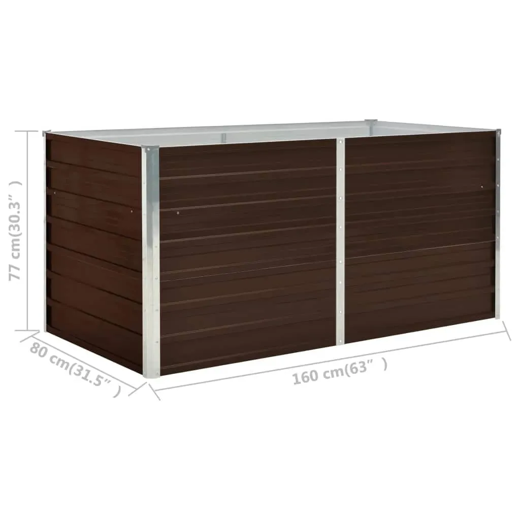 Modernes rechteckiges Hochbeet 160 x 80 x 77 cm in Braun
