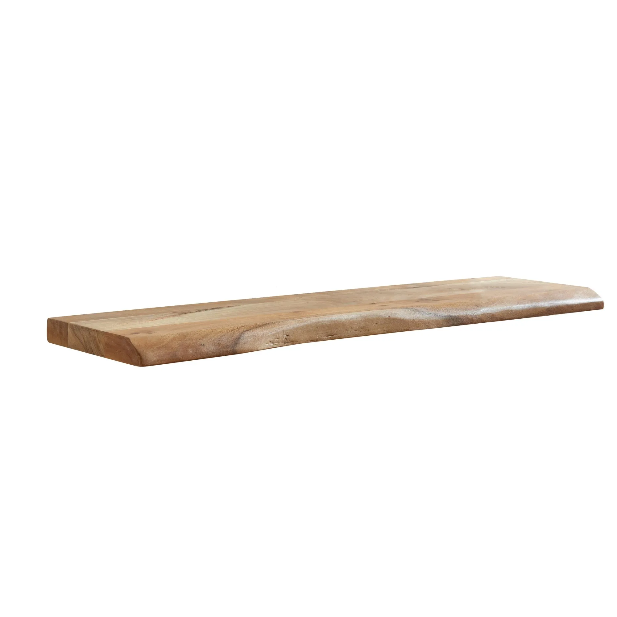 Wohnling Wandregal mit Baumkante Akazie Massivholz 100 cm