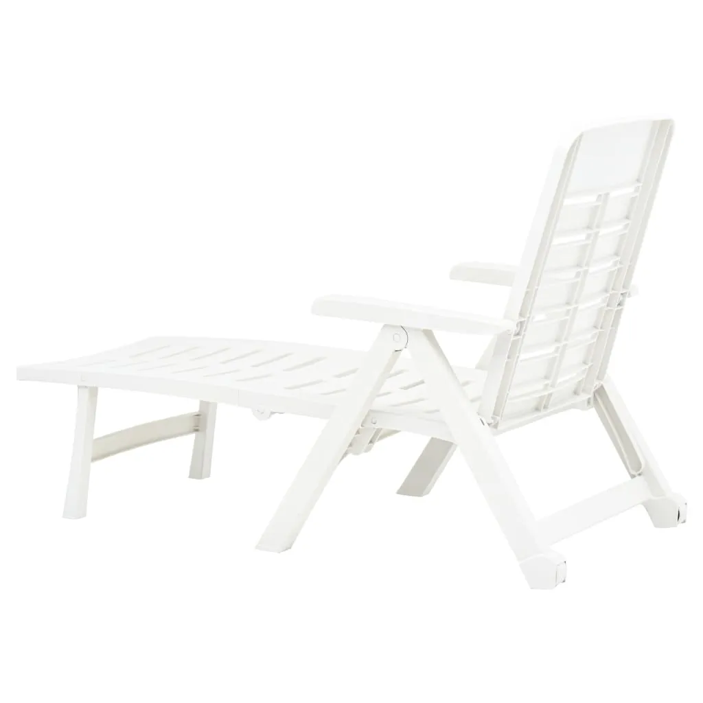 Sonnenliege Kunststoff Weiß 72x189x96 cm verstellbar und faltbar
