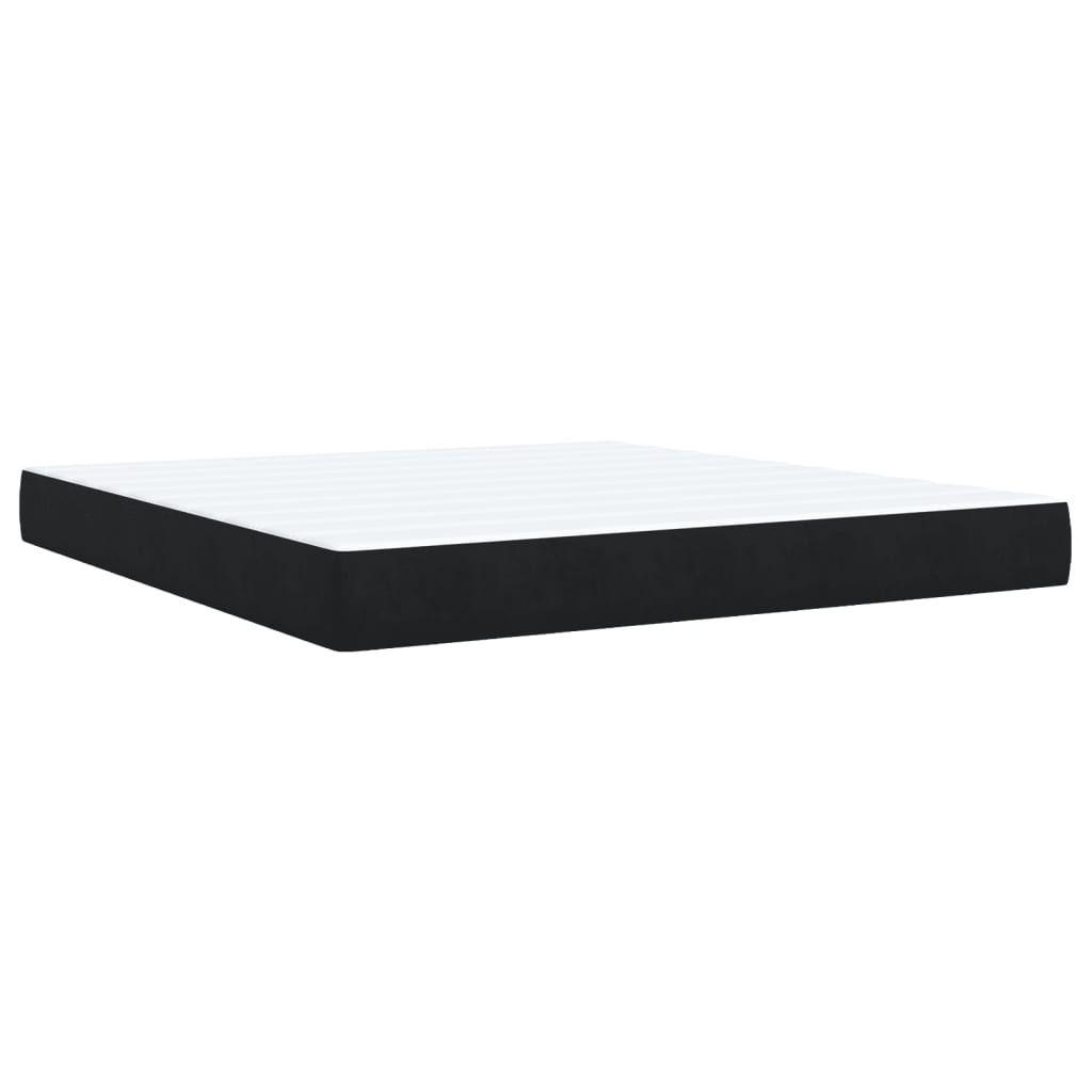 Boxspringbett Samt mit LED-Beleuchtung 180x200 cm Schwarz