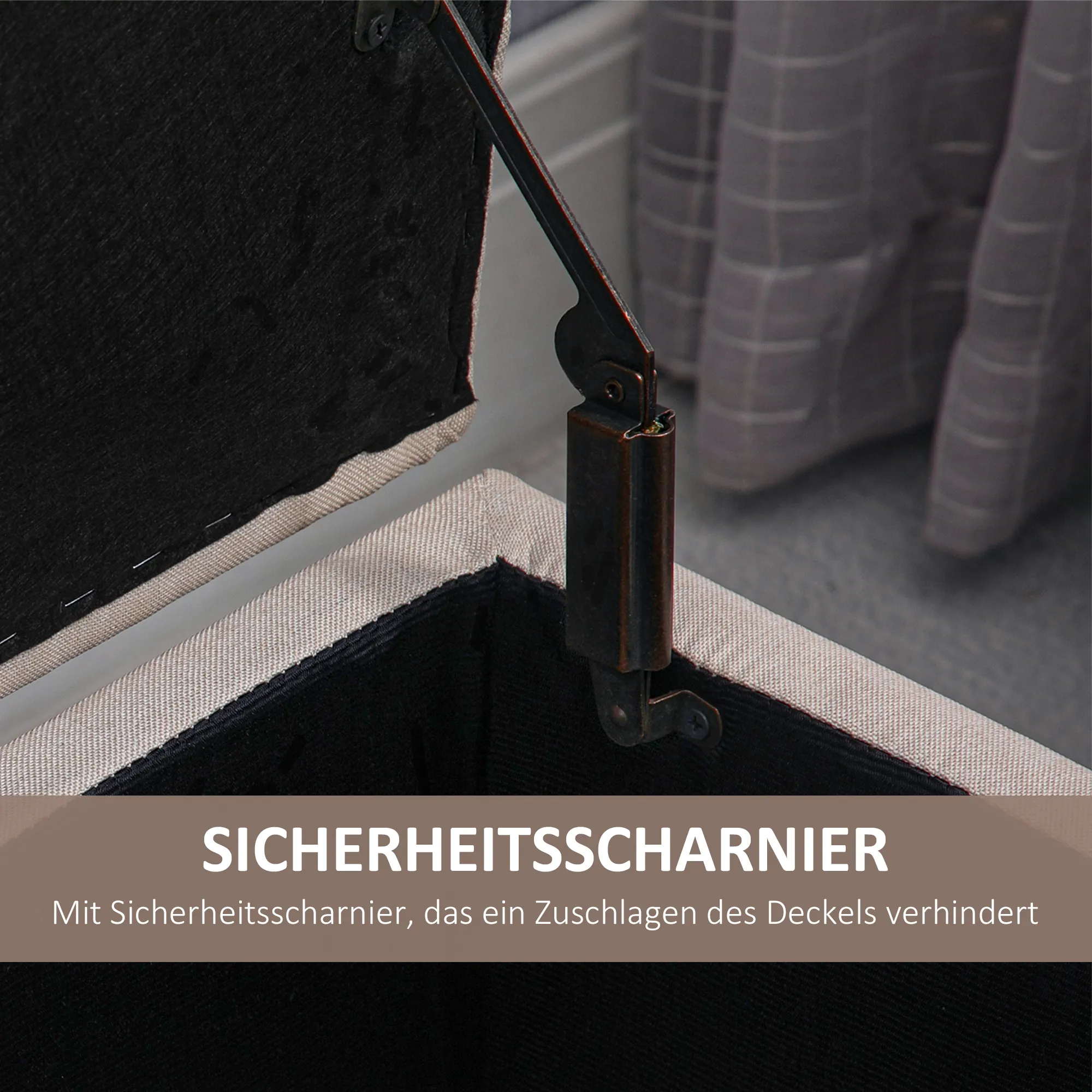 Sitzbank Cremeweiß 100L x 40B x 44H cm mit Stauraum
