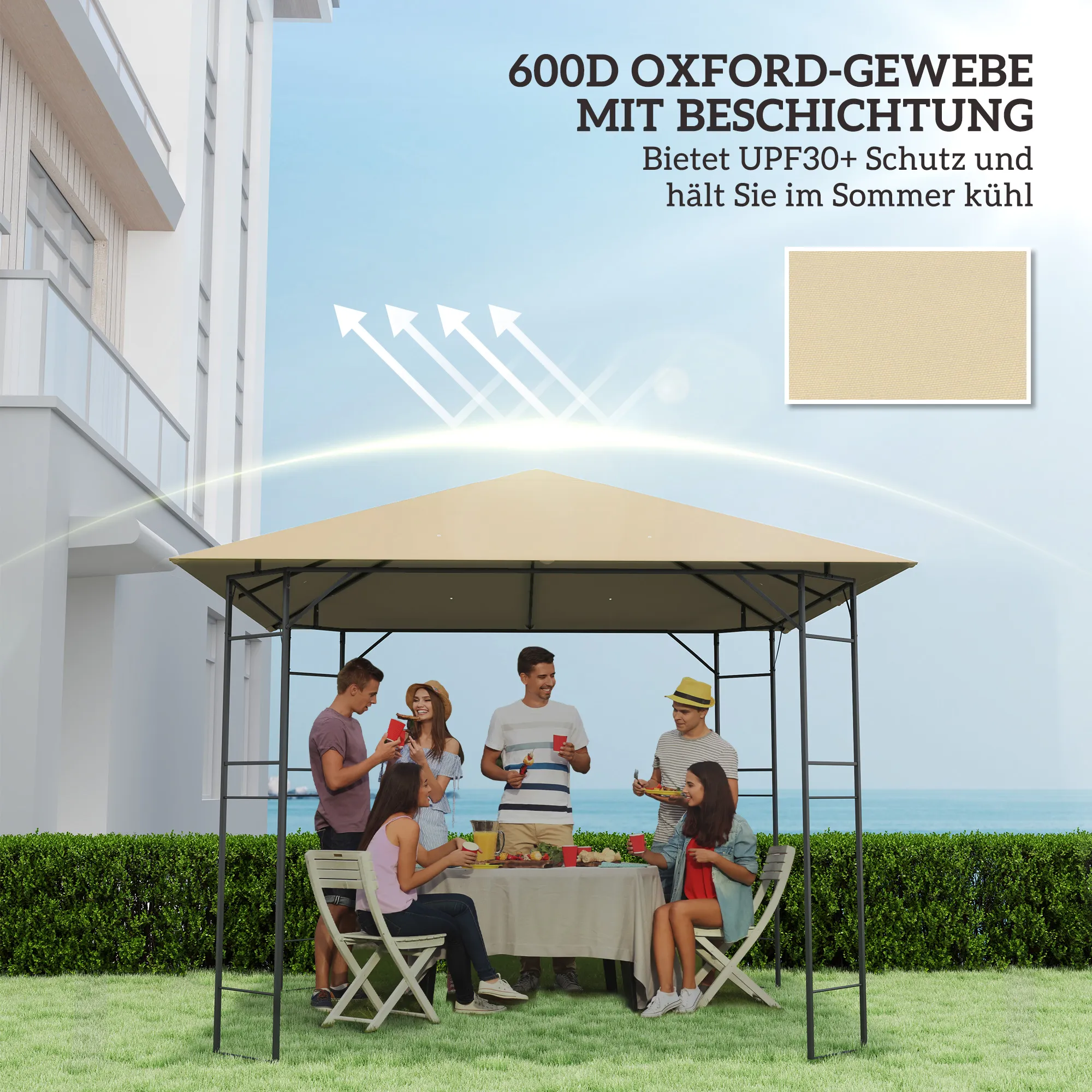 Pavillon Ersatzdach 3x3m Beige