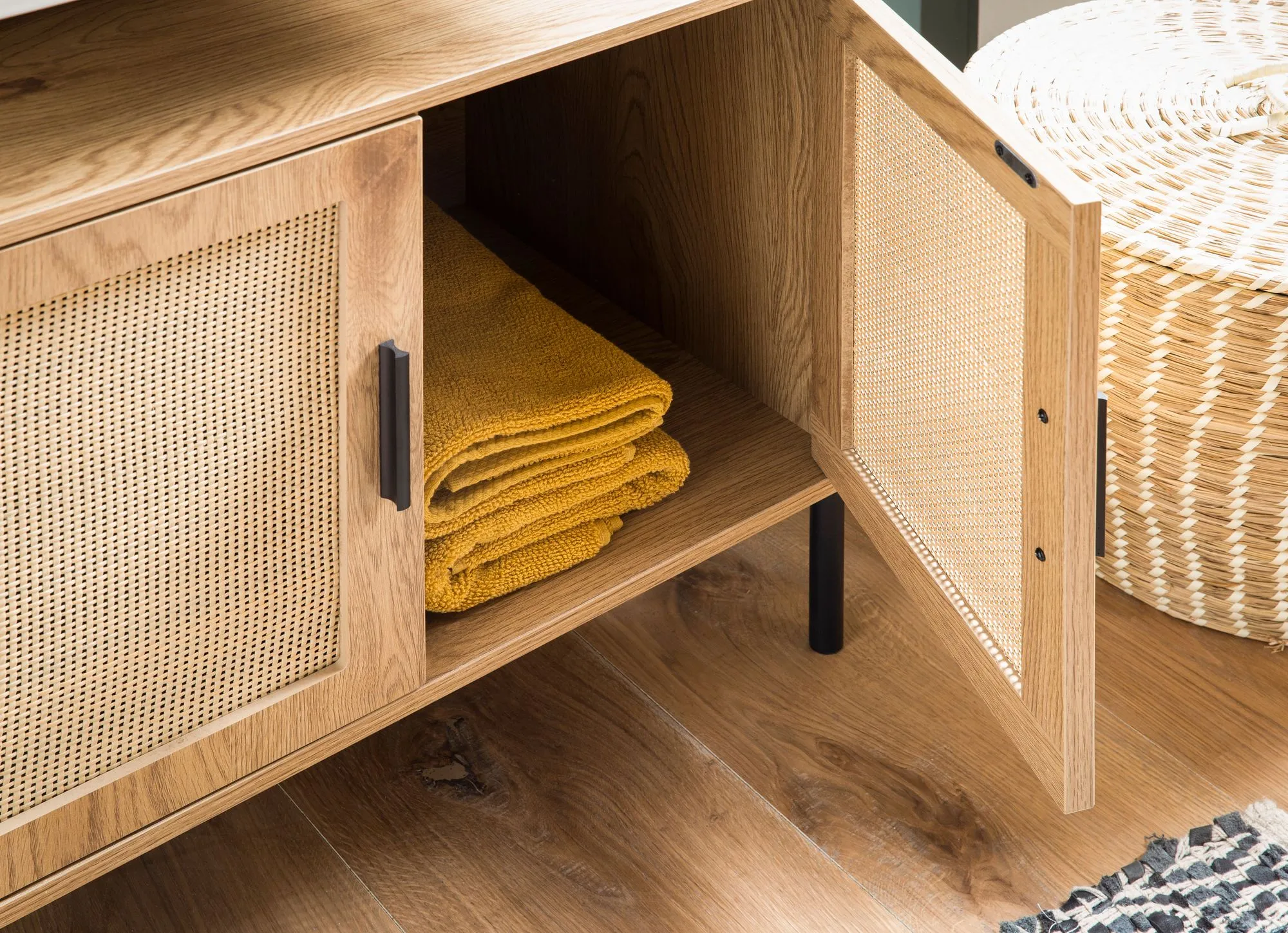 Waschbeckenunterschrank Eiche-Optik 60x60x40 cm mit Türen