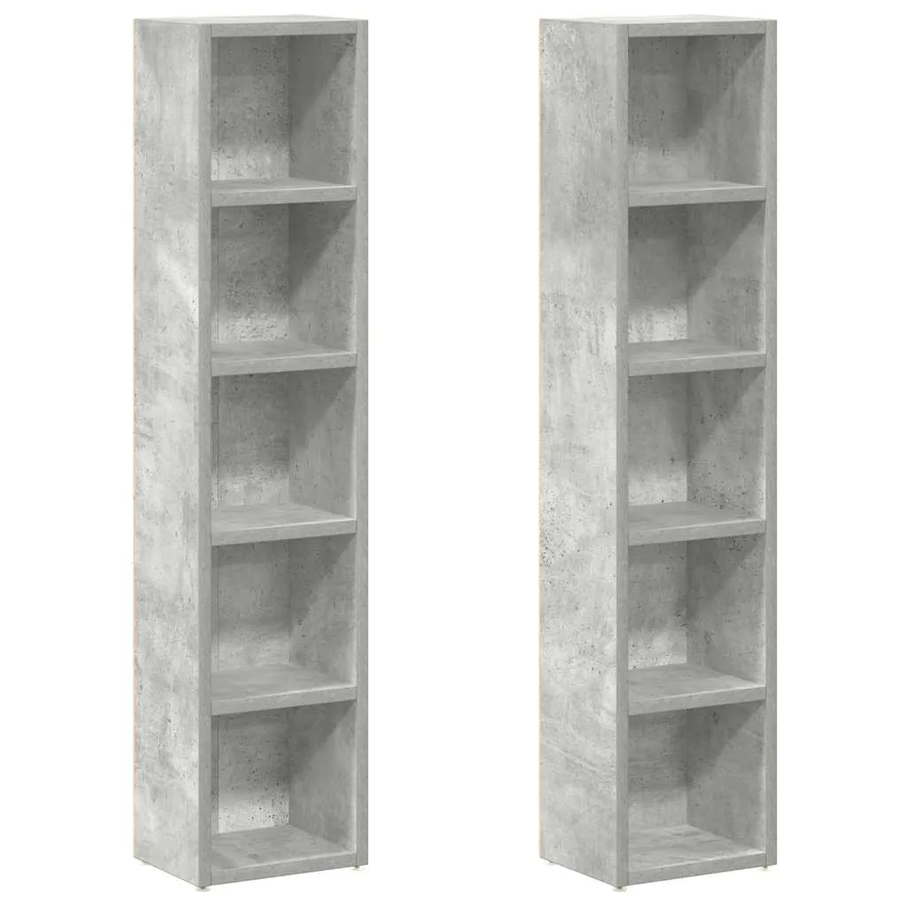 CD-Regal Betongrau 21x16x93,5 cm aus Holzwerkstoff