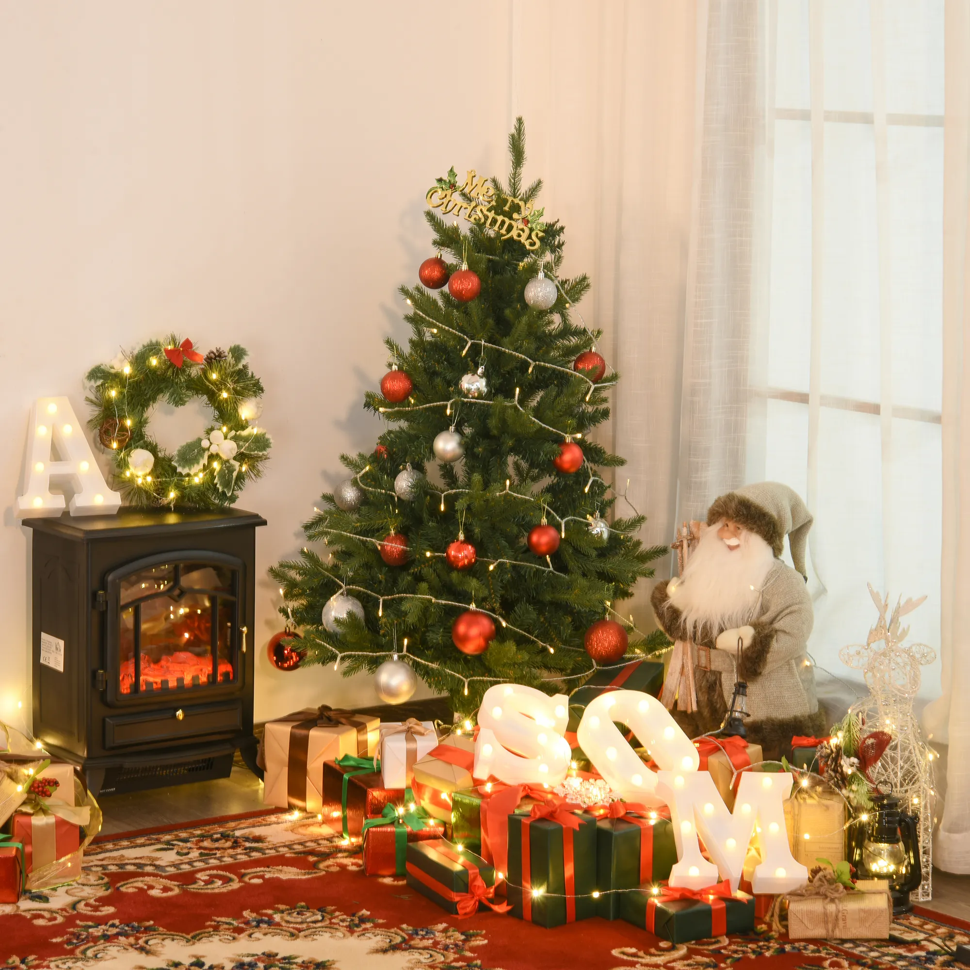 Künstlicher Weihnachtsbaum 1,2 m mit Ständer, PVC/PE, Grün