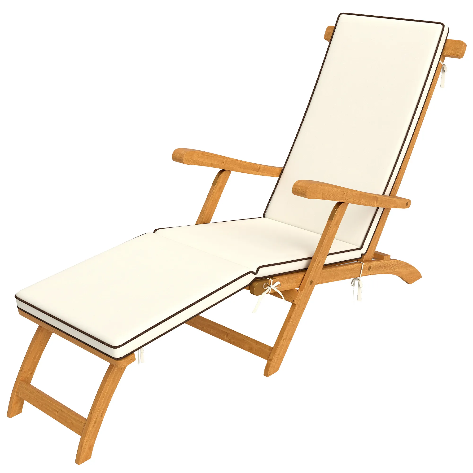Echtholz Gartenliege 155L x 54B x 86H cm in Naturholz
