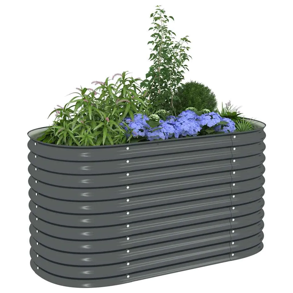 Garten-Hochbeet aus verzinktem Stahl 160 x 80 x 81 cm Grau
