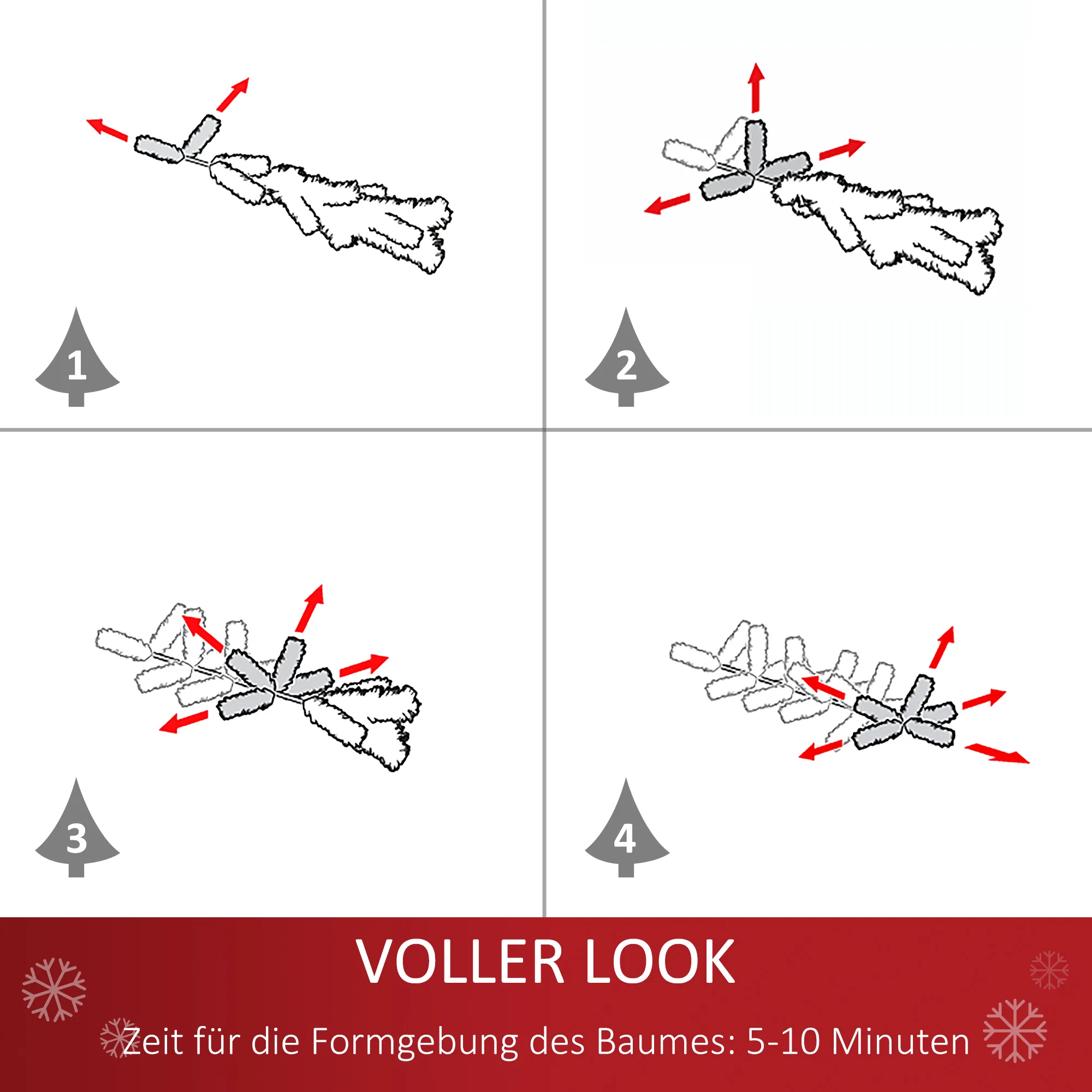 Künstlicher Weihnachtsbaum 60 cm mit Schnee-Effekt, Grün-Weiß