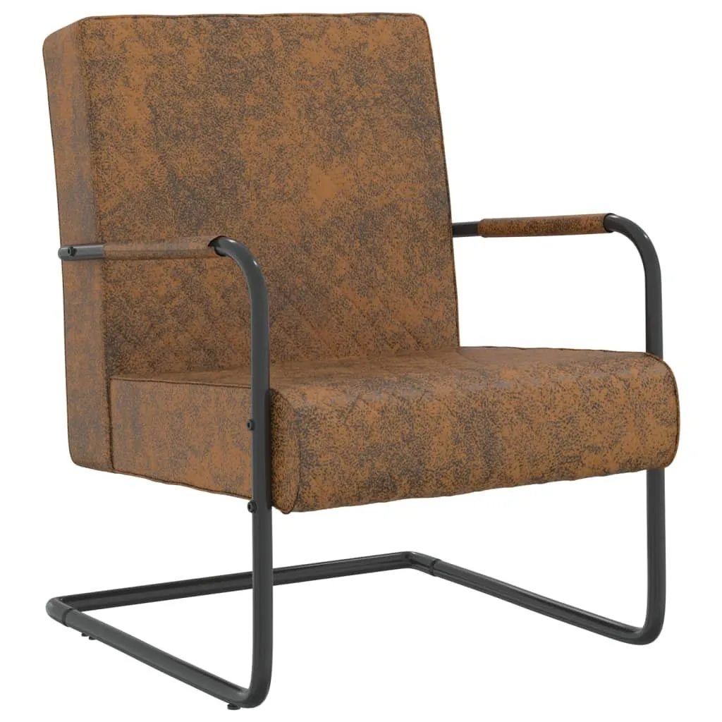 tinkaro Lesesessel DESTINY Stoff Wohnzimmersessel Freischwinger Braun