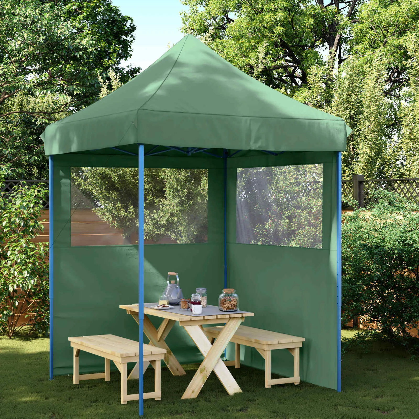 Modernes faltbares Partyzelt 200x200x306 cm Grün mit Oxford-Stoff