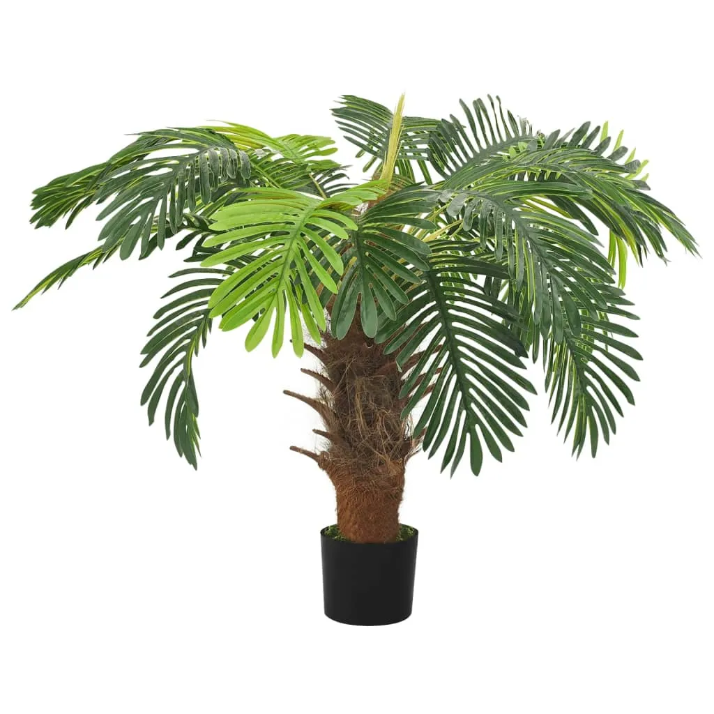 Künstliche Cycas-Palme 80-90 cm Grün mit Massivholz und Kunststoff