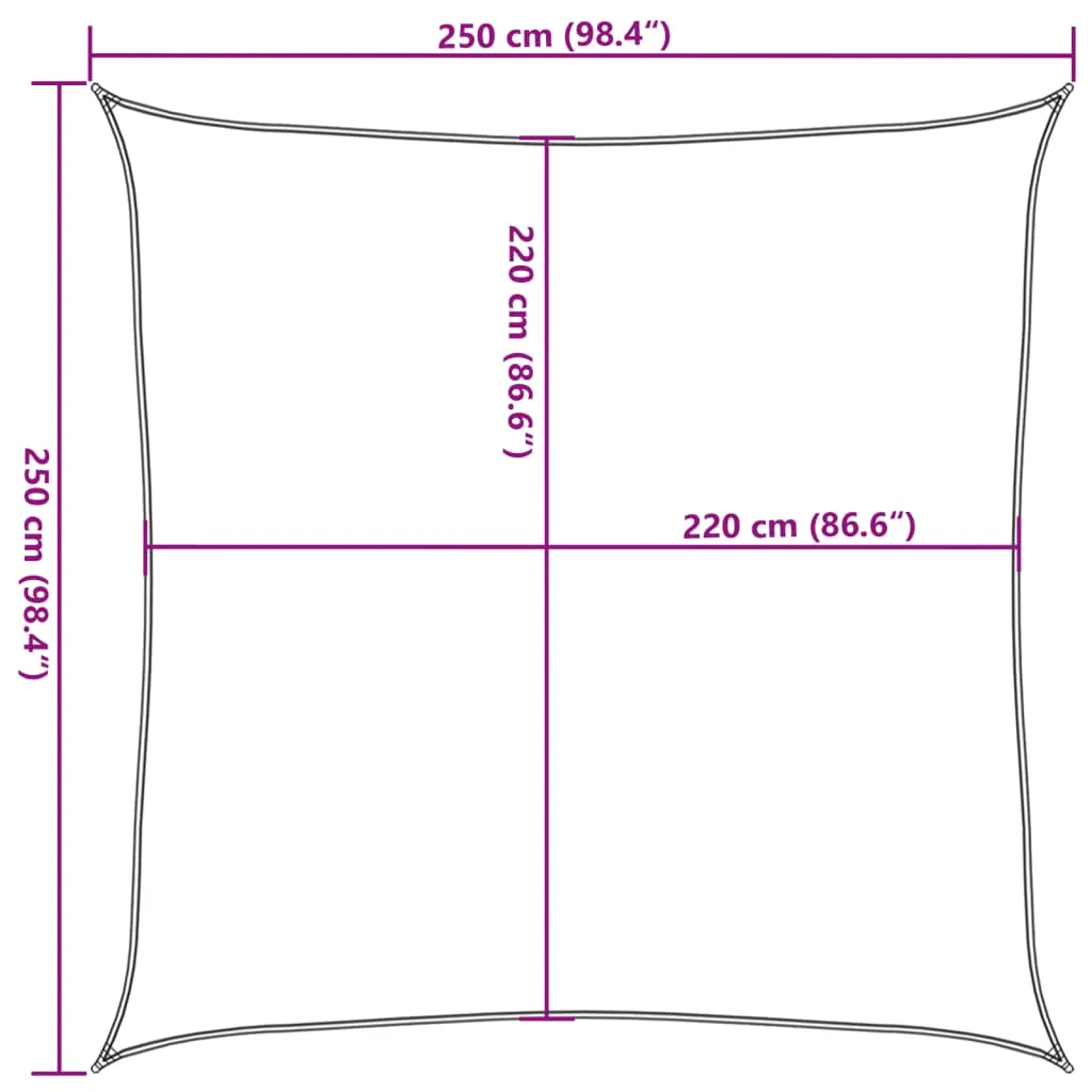 Sonnensegel 2,5 x 2,5 m Sand – wasserfest und UV-beständig