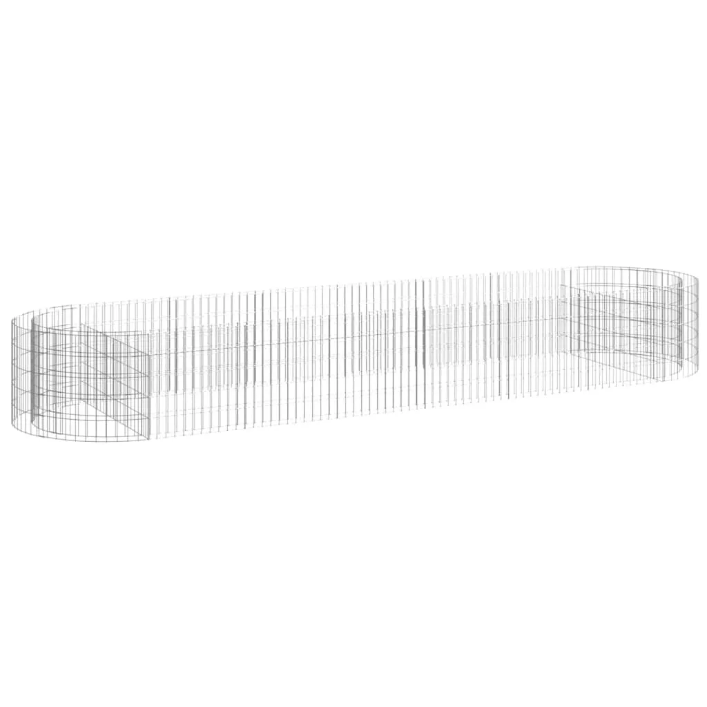 Gabionen-Hochbeet 400 x 100 x 50 cm in Silber
