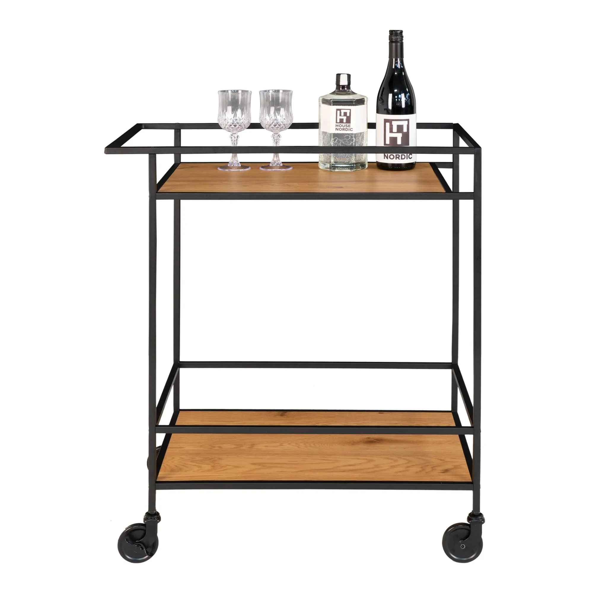 tinkaro Barwagen Vita 2 Regalböden 68 x 40 x 79 cm Eiche Natur