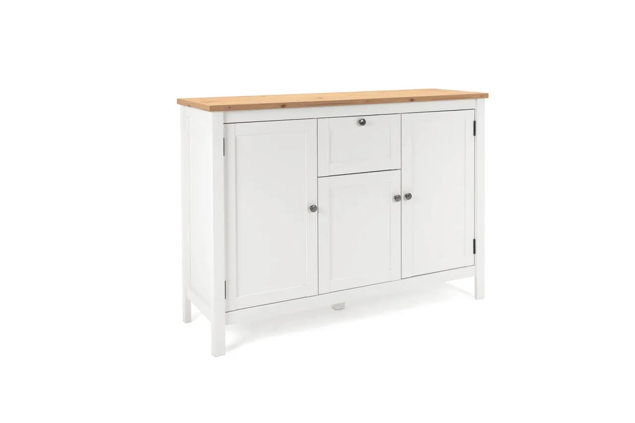 finori Sideboard 120 cm Bergen weiß Dekor Artisan Oak große Kommode