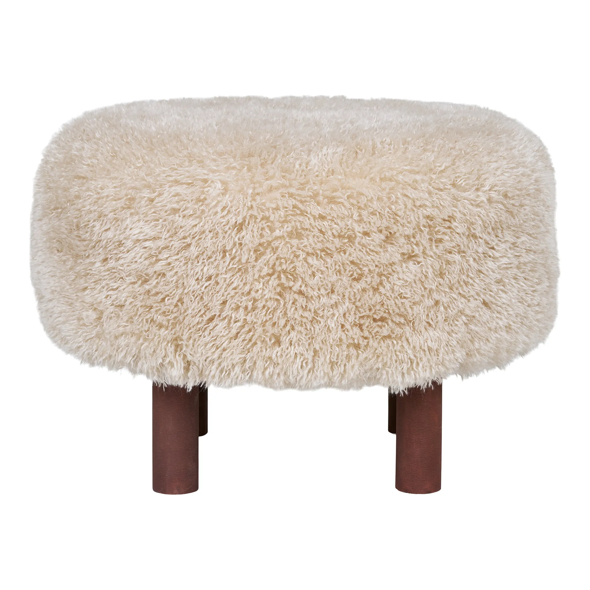 tinkaro Inverness Pouf Puffer ø50x36 cm Hellbraun