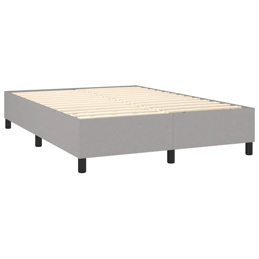 Boxspringbett mit Matratze, LED-Leiste, Hellgrau, 140x200 cm