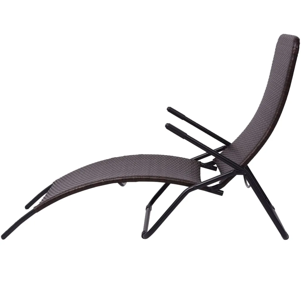 Elegante Sonnenliege aus PE-Rattan Braun 61x147x95 cm