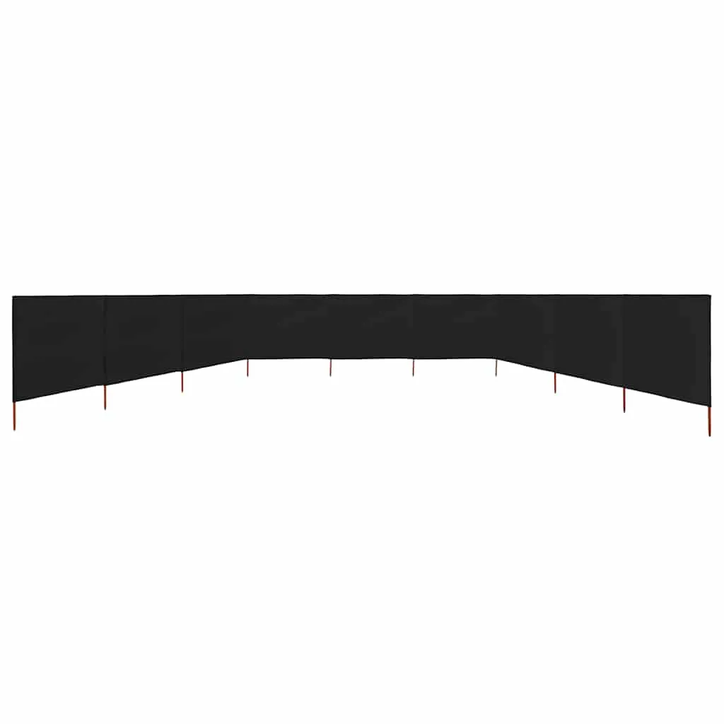 Faltbarer Windschutz 1200 x 80 cm in Schwarz