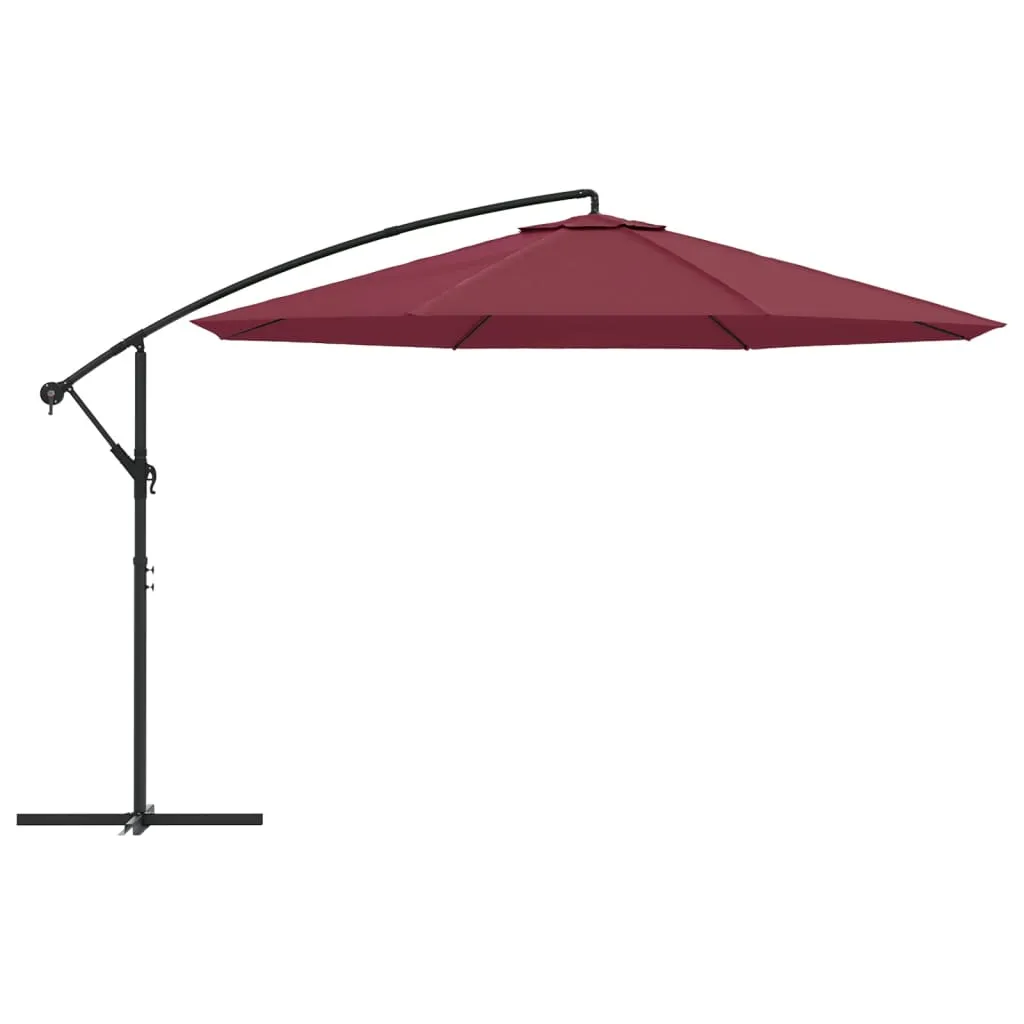 Eleganter Sonnenschirm 350x268 cm Bordeauxrot mit Kurbelmechanismus