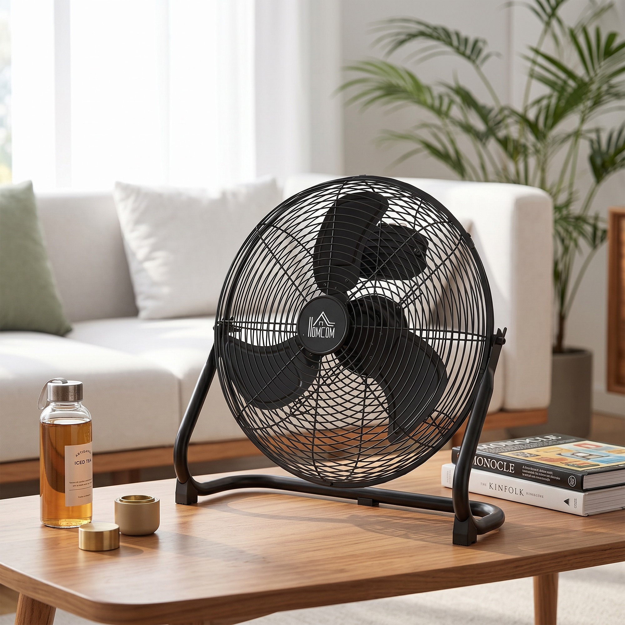Elektrischer Tischventilator 39x18x39 cm in Schwarz
