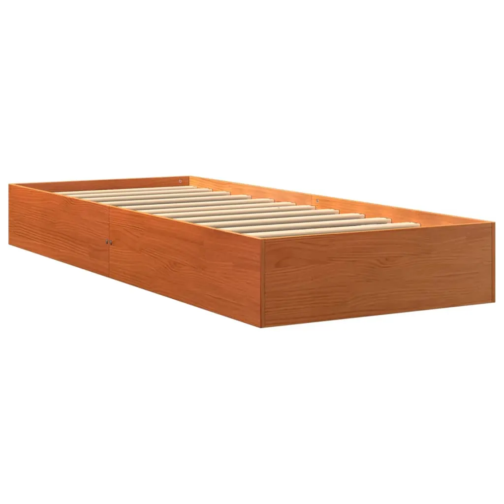 Holzbett 193 x 77,5 x 23 cm in Wachsbraun