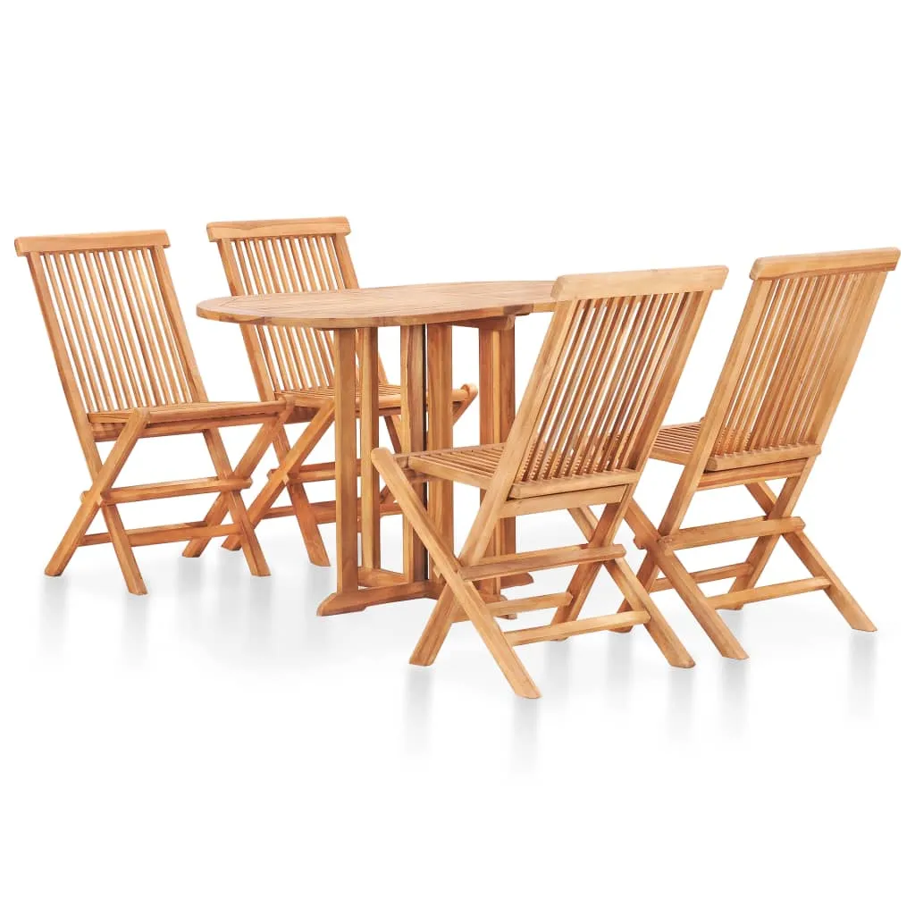 Klappbares Essmöbel-Set aus Naturholz 120x70x75 cm, Naturfarbe