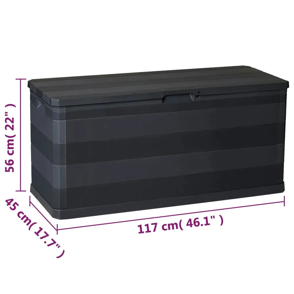 Gartenbox Polypropylen 117 x 45 x 56 cm Schwarz