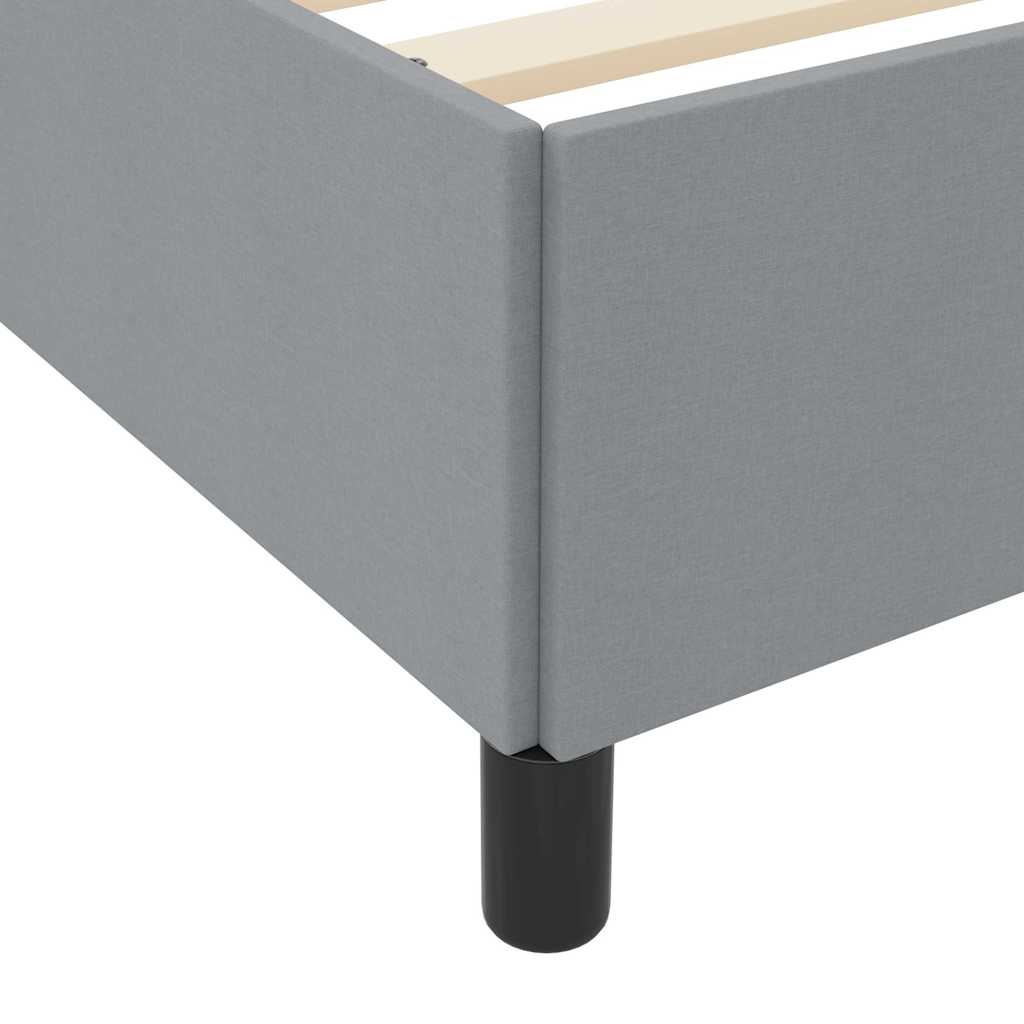 Boxspringbett mit Matratze, Holzwerkstoff, 200 x 90 cm, Hellgrau