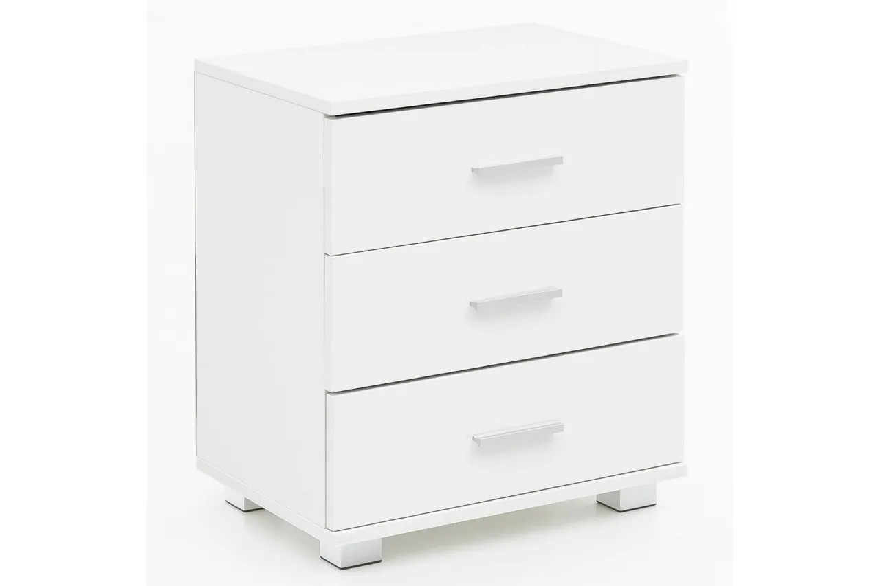 tinkaro Nachtkonsole eckig FEDE Holz Nachttisch Weiß