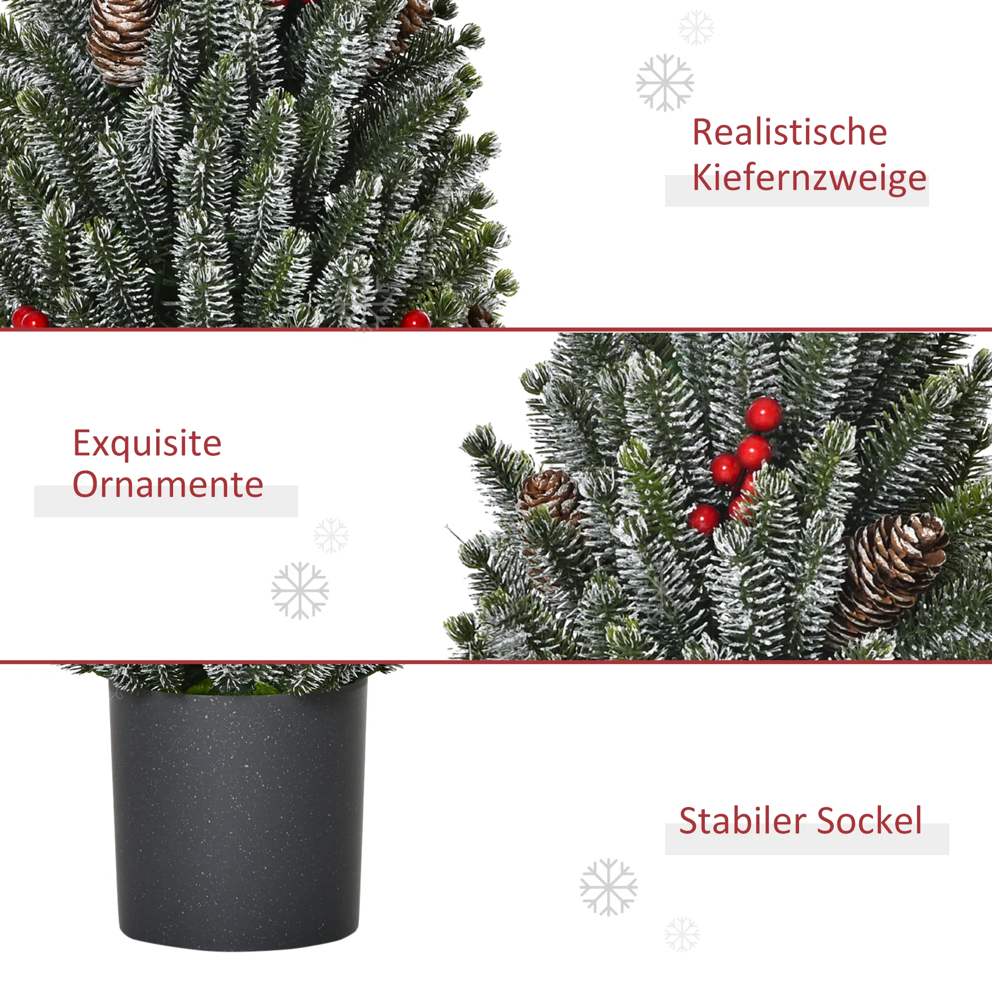 Mini Weihnachtsbaum künstlich mit Übertopf, 50 cm, Grün
